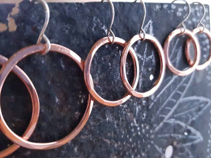 Round Wire Copper Earrings